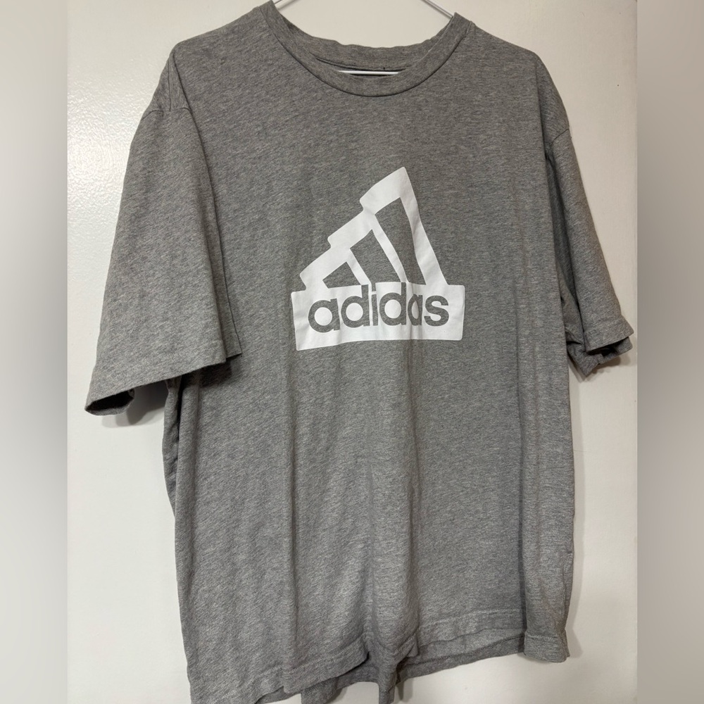 Adidas Men's Gray Tee with Logo